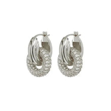 Load image into Gallery viewer, Hoop detail with studded ring pendant earrings
