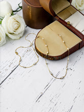 Load image into Gallery viewer, Rice pearl spaced long necklace
