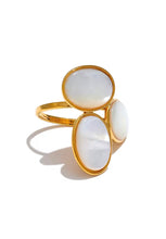 Load image into Gallery viewer, Three oval mother-of-pearl stones ring
