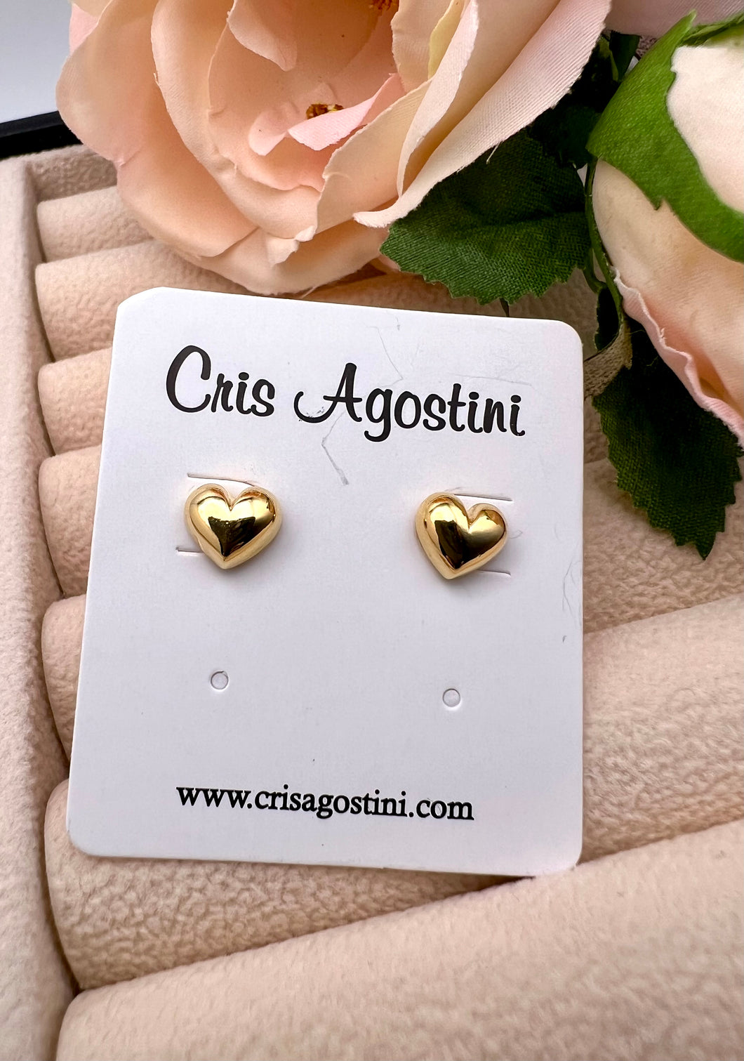 Small stud back heart  earrings