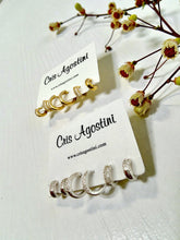 Load image into Gallery viewer, Set of three thin hoop cz set earrings
