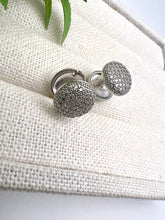 Load image into Gallery viewer, Round studded pave clip-on earrings
