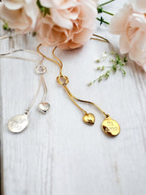 Load image into Gallery viewer, I love you small medal tie necklace
