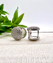 Load image into Gallery viewer, Round studded pave clip-on earrings
