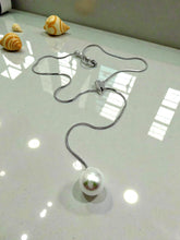 Load image into Gallery viewer, Tie necklace pearl at the end

