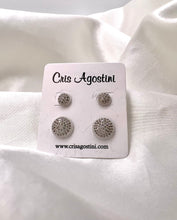 Load image into Gallery viewer, Set of 2 round earrings studded with micro zirconia
