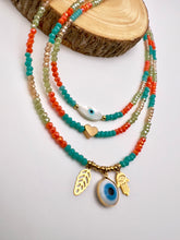 Load image into Gallery viewer, Colorful mini crystal greek eye details necklaces
