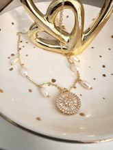 Load image into Gallery viewer, Pizza cz and cultured pearl earrings and necklace
