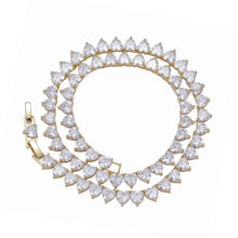 Load image into Gallery viewer, Large heart cz tennis chain choker necklace
