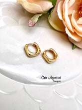 Load image into Gallery viewer, Small square hinged hoop earrings
