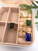 Load image into Gallery viewer, Square fine cut crystal Seductive Collection ring
