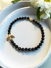 Load image into Gallery viewer, Natural black Jade bee statement necklace
