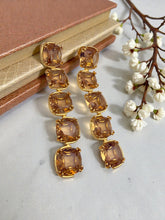 Load image into Gallery viewer, Faceted citrine long earrings
