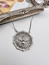 Load image into Gallery viewer, Holy Spirit portuguese mandala cz studded rhodium necklace
