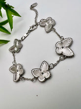 Load image into Gallery viewer, Medium clover butterfly gold plated inspired bracelet
