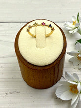 Load image into Gallery viewer, Delicate bend colorful cz ring
