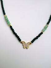 Load image into Gallery viewer, Crystal choker with green quartz butterfly necklace
