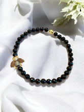 Load image into Gallery viewer, Natural black Jade bee statement necklace
