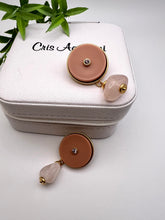 Load image into Gallery viewer, Round base cz and natural gemstone Seductive earrings
