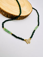 Load image into Gallery viewer, Crystal choker with green quartz butterfly necklace
