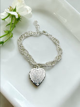 Load image into Gallery viewer, Twisted link bracelet Lord's Prayer heart pendant
