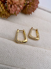 Load image into Gallery viewer, Triangle shape hoop with clip-on closure earrings
