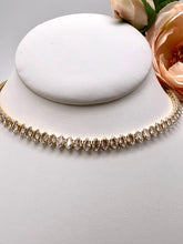 Load image into Gallery viewer, German thread and crystal navettes choker necklace
