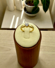 Load image into Gallery viewer, Delicate solitaire-style ring with a micro CZ heart.
