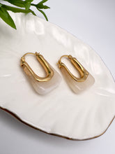 Load image into Gallery viewer, Retro acrylic U shape hoop earrings
