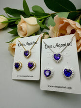 Load image into Gallery viewer, Heart color with clear cz border princess set
