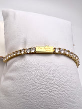 Load image into Gallery viewer, Fine cut small cz logo Valentina bracelet
