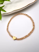 Load image into Gallery viewer, Adjustable small crystal and heart bracelet
