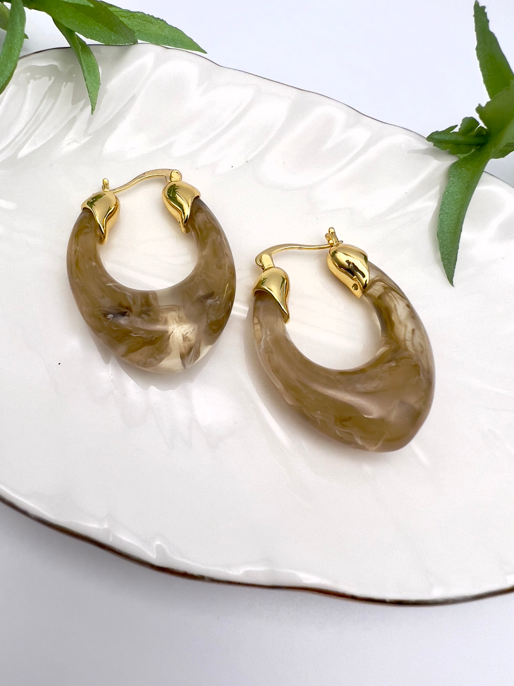 Stained Acrylic Hoop Earrings