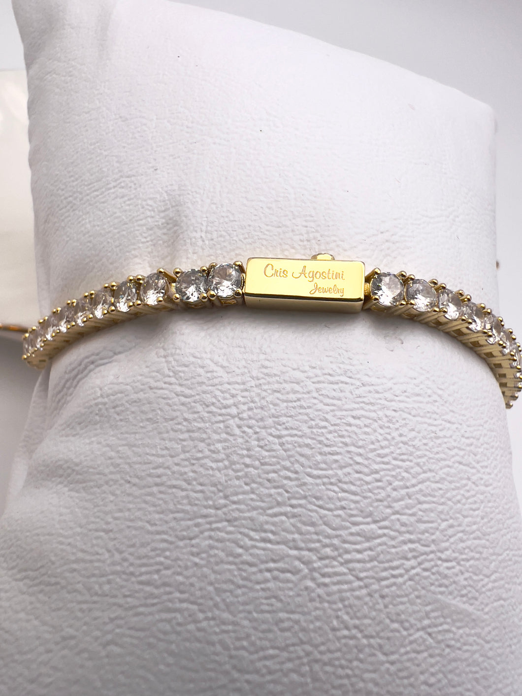 Fine cut small cz logo Valentina bracelet