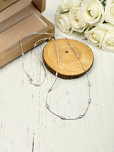 Load image into Gallery viewer, Rice pearl spaced long necklace
