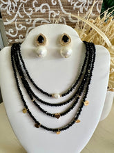 Load image into Gallery viewer, Black Crystal necklace set
