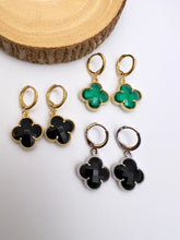 Load image into Gallery viewer, Clover inspired VC small hoop earrings
