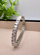 Load image into Gallery viewer, Baguette bracelet with jewelry clasp silver plated
