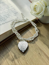 Load image into Gallery viewer, Twisted link bracelet Lord's Prayer heart pendant
