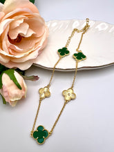 Load image into Gallery viewer, Flat and cz VC clover choker necklace
