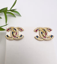 Load image into Gallery viewer, Famous design colorful baguette CC earrings
