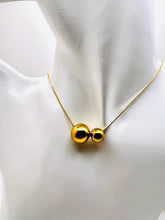 Load image into Gallery viewer, Two different balls pendants necklace
