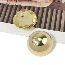 Load image into Gallery viewer, Half ball button 18k gold plated earrings
