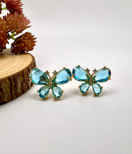 Load image into Gallery viewer, Updated crystal butterfly earrings
