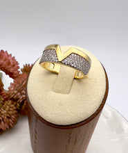 Load image into Gallery viewer, Life V selfsame studded gold plated ring
