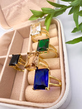 Load image into Gallery viewer, Square fine cut crystal Seductive Collection ring
