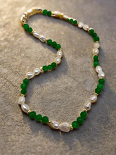 Load image into Gallery viewer, Natural freshwater and green jade necklace
