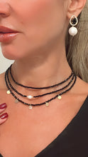 Load image into Gallery viewer, Black small crystal with details choker necklace
