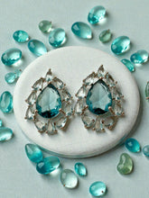 Load image into Gallery viewer, Large crystal teardrop earrings in two color shades
