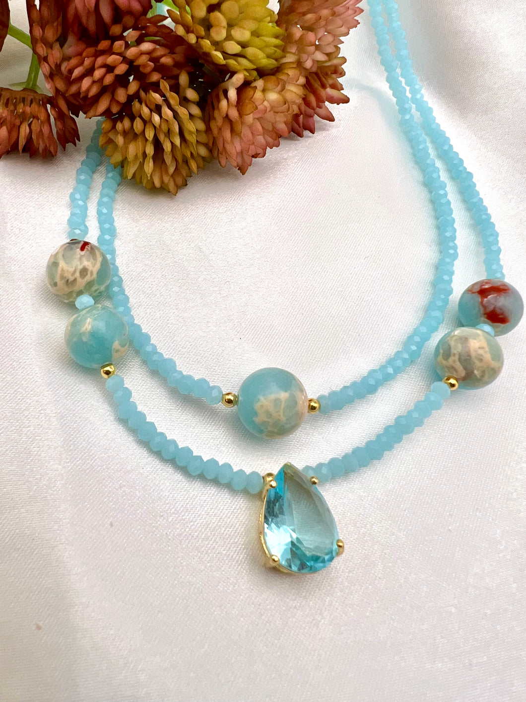 Imperial jasper natural gemstone necklace